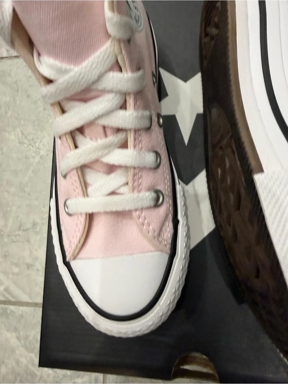 New girls Converse Sz 12 Pink High-Top Canvas Shoes Ctas Eva lift hi